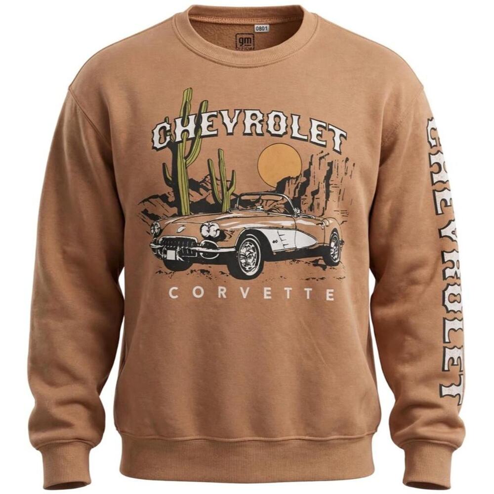 Chevrolet Corvette Brown Sweatshirt Womens Size Large